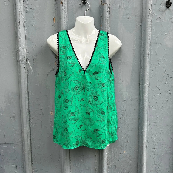 The Kooples Poppy-Print Sleeveless Top, BNWT, size “2” (M) - Picture 6 of 14